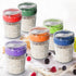 Large Overnight Oats Containers to go,4 Pack Glass Meal Prep Jars 2 Cups Wide Mouth Yogurt Pudding Storage Airtight
