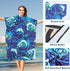 41x 35in Queenshin Surf Poncho Wearable Waves Towel Adult Hooded Beach Towel Microfiber Absorbent Quick Dry Changing