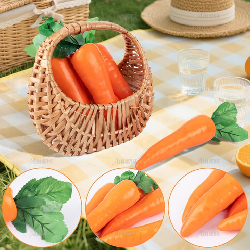 5 Pack AUEAR, Artificial Carrots Plastic Carrot Simulation Fruits Lifelike Fake Vegetables Model Teaching Photo