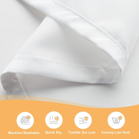 River Dream White Fabric Shower Curtain, 71x74 inches with Sheer Window, Water Repellent, No Liner Needed