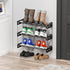 3 Tier Narrow Shoe Rack with Hook and Loop Sticky Adhesive Strips