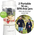 Hamilton Beach Portable Blender for Shakes and Smoothies, 14 Oz BPA Free Travel Cup, 2 Jars, White (51102V)