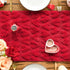 13x72 Inch Artoid Mode Red Soft Plush Faux Fur Jacquard Heart Valentine's Day Table Runner, Seasonal Kitchen Dining