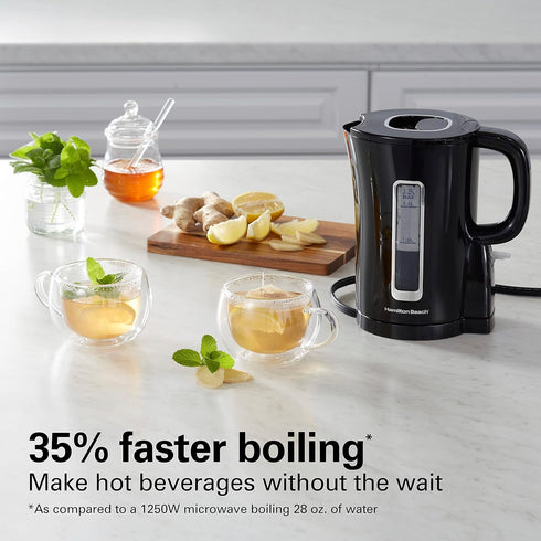 Hamilton Beach 41038 Electric Tea Kettle, Water Boiler & Heater, Cordless Serving, Auto-Shutoff Dry Protection, 1500
