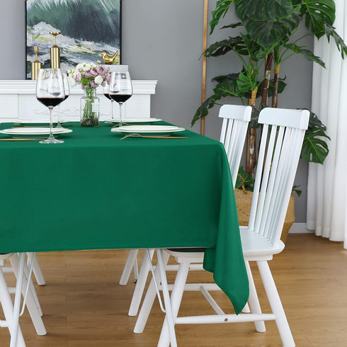 FOLINS&HOME Green Rectangle Tablecloth - 60 x 84 Wrinkle Free Waterproof Polyester Table Cover for Party, Indoor,