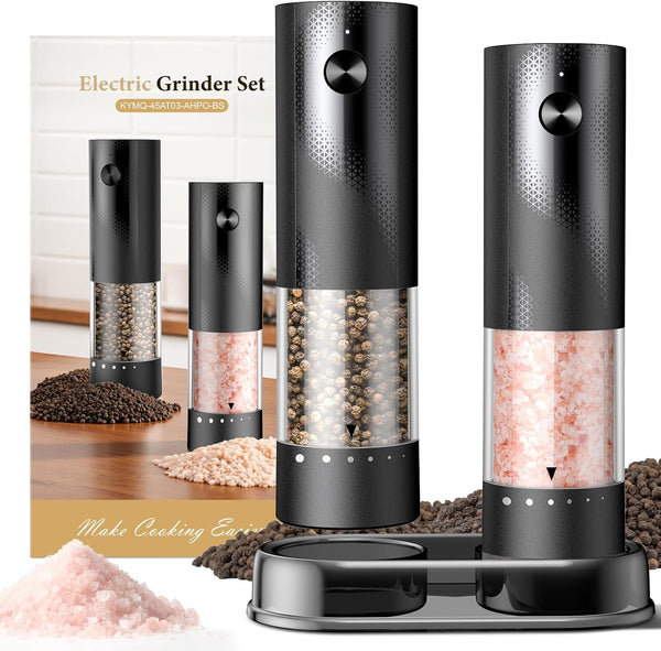 Gaivis Electric Salt and Pepper Grinder Set - Rechargeable Automatic Salt and Pepper