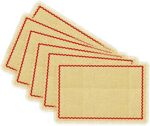 Ruffle Burlap Jute Placemats Set of 6, Dining Bedside Tables and Living