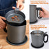 MORDEN MS Bacon Grease Container: 1.7L Grease Saver with Strainer, Iron Cooking Oil Can, Gray