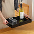 Black Oversize Acrylic Serving Tray with Handles 10x15 Inch - Decorative Trays for Countertop Organizer