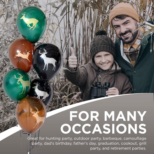 Havercamp Next Camo Party Bucks Latex Balloons, 6 Count, Great for Hunter Themed Party, Graduation, Father's Day