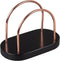 Wood Napkin Holder for Tabletop, Chestnut Wood with Black Copper Wire, Tissue Paper Dispenser