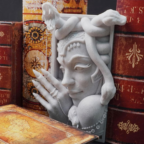 LuckyVin 3D Medusa Printed Decorative Bookend Lightweight Durable Book Shelf Accessories for Friends Stylish Bookend