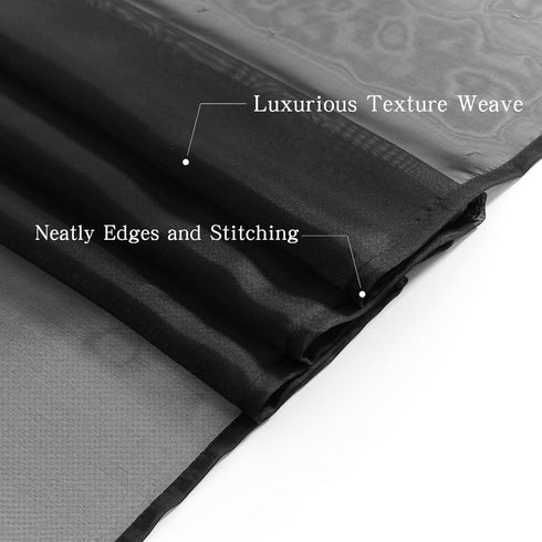 Black Scarf Valances for Windows - 144 Inch Sheer Curtain Scarf Swag, Draping Fabric for Bed Canopy Curtains 52Wx144L