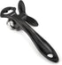 Lantana Smooth Edge Can Opener with Bottle Cap Lifter - Manual Safety Tin Opener - Black/Stainless Steel