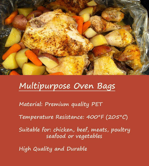 15 Count Cooking Roasting Bags, Suitable Size (12 x 15 Inch) for Chicken, Meat, Fish, and Vegetables