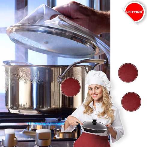 Universal Replacement Knob for Pot Pan Lids, Silicone Heat Resistant Cover, BPA Free, Dishwasher Safe, 2Pack Black & Red
