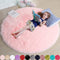 Amdrebio Light Pink Round Circle Rug 4Ft for Girls Bedroom, Fluffy Cute