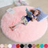 Amdrebio Light Pink Round Circle Rug 4Ft for Girls Bedroom, Fluffy Cute