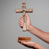 Intercession Wall and Table Wood Cross Crucifix, 10 inches in Antique Gold