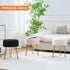 WROCFURSTAR Vanity Stool, Teddy Velvet Ottoman Foot Stool, Dressing Table Seat with Metal Leg Vanity Chair for Bedroom