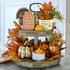 WATINC Fall Autumn Mini Ceramic Candy Dish, Pumpkin Maple Leaves Decor for Thanksgiving
