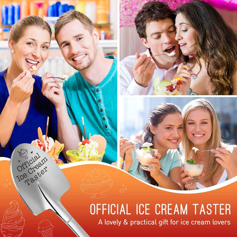 Funny Ice Cream Shovel Gifts for Ice Cream Lovers, Birthday Gift for Women Men Engraved Spoon Official Ice Cream