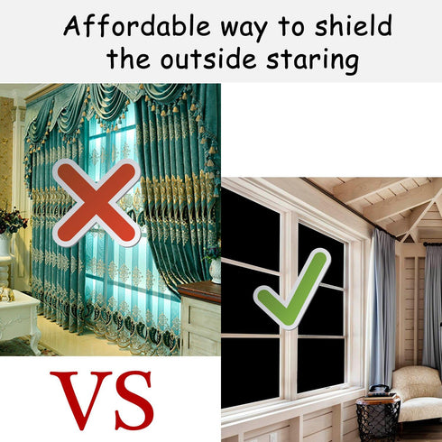 Blackout Window Film, Static Cling Window Tint 100% Light Blocking for Home Privacy, Room Darkening (Matte Black,