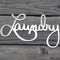 Metal Laundry Sign for Wall Decor - Silver, 11 X 6.3 Inches Hand Polished Stainless Steel with Installation Kit