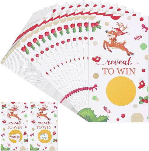 Outus 40 Pieces Christmas Scratch Off Cards Christmas Scratch Off to Win Stickers