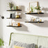 Set 5, 4.7 Inches, Fixwal Floating Black Gold Shelves of Width Rustic Wood Wall Storage Shelves for Bedroom, Living