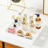 12x12x2H Inches Countertop, Glossy White Acrylic Serving Tray with Handles, - Spill Proof, Decorative Trays for Ottoman