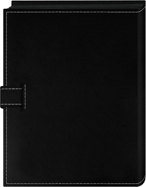 Pioneer Photo Albums 24 Pocket Album, Black, Sewn Leatherette Frame Cover with Strap Closure for 4 by 6-Inch Prints