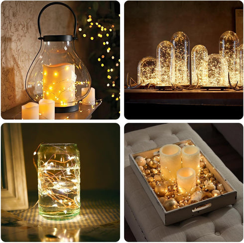 CR2032 Operated,6.6Ft/2Meter 20 6 Pack) BXROIU Fairy Lights Battery LEDs Micro Silver Wire String Lights for Bedroom