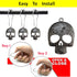 Set of 12 Decorative Sugar Skull Shower Curtain Hooks - Stainless Steel Rustproof Skeletons Bathroom Rings (Black)