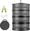 Herb Drying Rack Net Mesh with Black Zippers, 2ft Hydroponics Drying Rack for Plants and Herbs