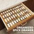 3" 4 12" 23" SpaceAid Bamboo Spice Drawer Organizer, (Need Deep Drawer) Expandable Tier Spices Rack for Cabinet