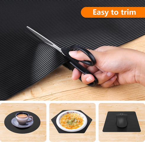 Shelf Liners for Kitchen Cabinets, Non-Adhesive EVA Material Drawer Liner, Washable Fridge Liner 11.8 x 59 Inches Black