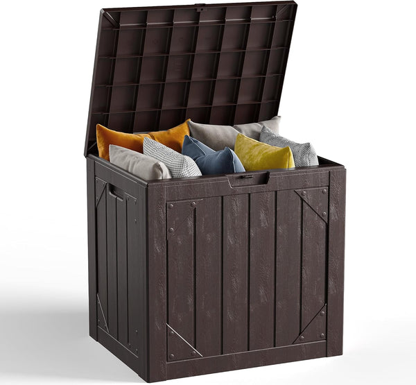 30 Gallon Outdoor Storage Box, Waterproof Resin Deck Box Organizer for Patio