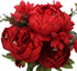 Duovlo Artificial Silk Peony Bouquets (Spring Red, Wedding Home Decoration, Pack of 1)