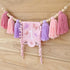 FESTELLAR 1st 1st High Chair Banner Embroidery Highchair Birthday Girl One Year Old High Chair First Banner Wildflower