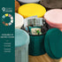 Round15 Inch, 220lbs Phantoscope Storage Ottoman Velvet Folding Storage Boxes Footrest Foot Ottoman Toy Box, Padded