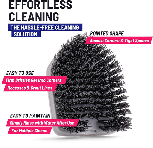 Replacement Bristle Brush Head for Extendable Tub Tile Shower Scrubber (1x Bristle Brush Gray) Non-Scratch