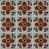 Fine Crafts Imports 3x3 Seville Talavera Mexican Tile - 16pcs Ceramic Floral, Multicolor, Water Resistant