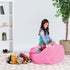 Posh Stuffable Kids Stuffed Animal Storage Bean Bag Chair Cover - Large 38" Solid Pink Toy Organizer for Children