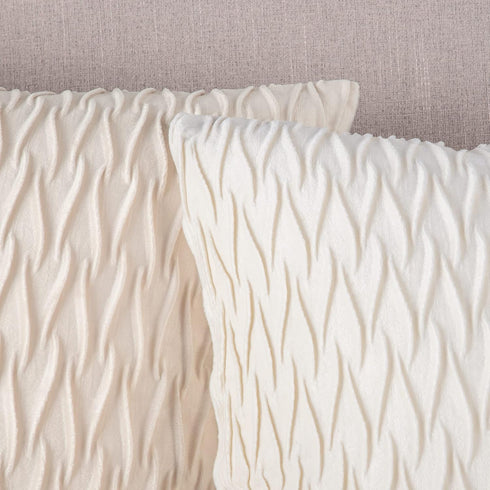 MADIZZ Set of 2 Super Soft Velvet Decorative Throw Pillow Covers, 22x22 inch White Square Cushion Case for Sofa