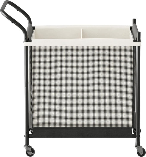 Laundry Hamper with Wheels - 2 Section Laundry Basket 120L, Removable Washable