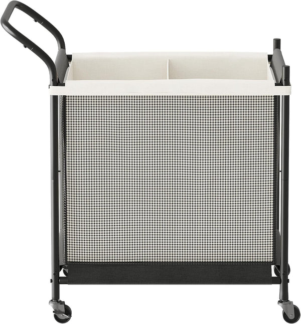 Laundry Hamper with Wheels - 2 Section Laundry Basket 120L, Removable Washable