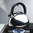 Farberware Teakettles Stainless Steel Egg-Shaped Whistling Tea Kettle, 2.3 Quart, Silver