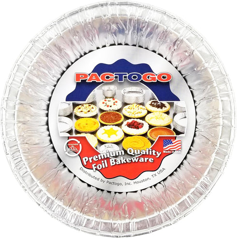 PACTOGO Disposable Aluminum 5 3/4" Meat Pot Pie Extra Deep Pan Baking Tin, Pack of 50