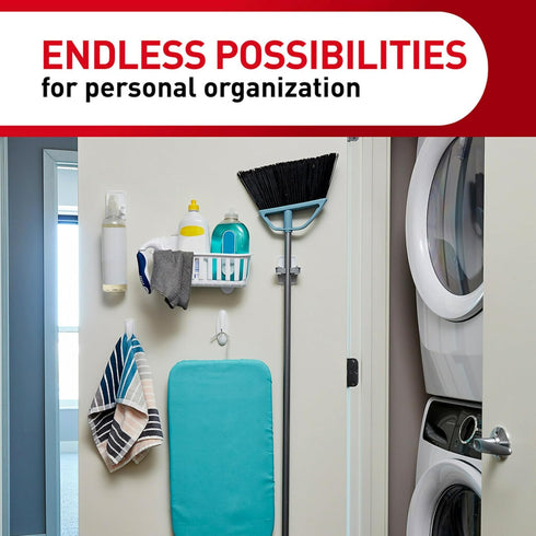 Command 2 4 Closet, 4 lb Broom Grippers, Hangers and Strips, Damage-Free Mop and Broom Holder Wall Mount, Household
